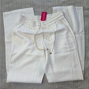 A'gaci White Drawstring Pants